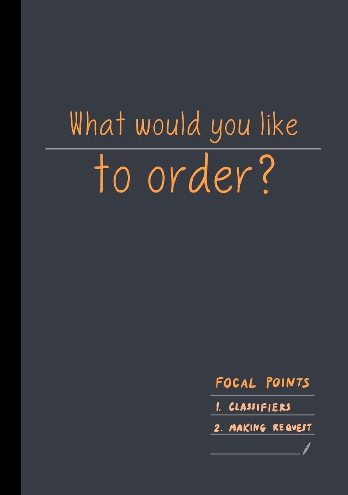 Lesson 5 worksheet page, ordering food